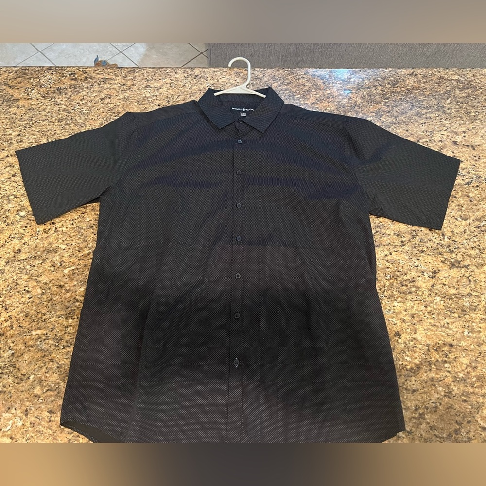 Men’s Beverly Hills Polo Club Button Down Black and white polka dot 2XLB